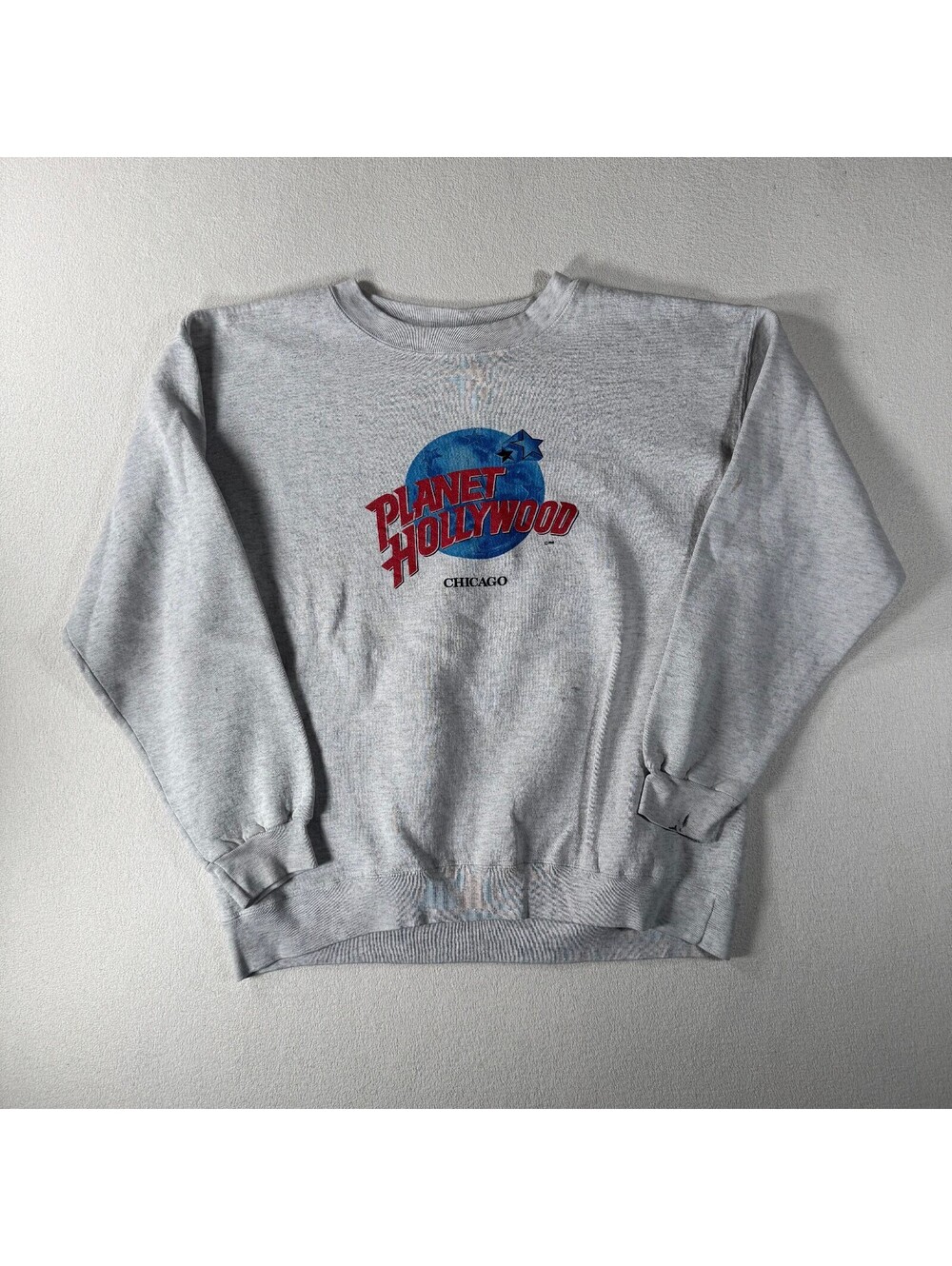 Vintage Planet Hollywood Chicago Gray Crewneck Sweatshirt